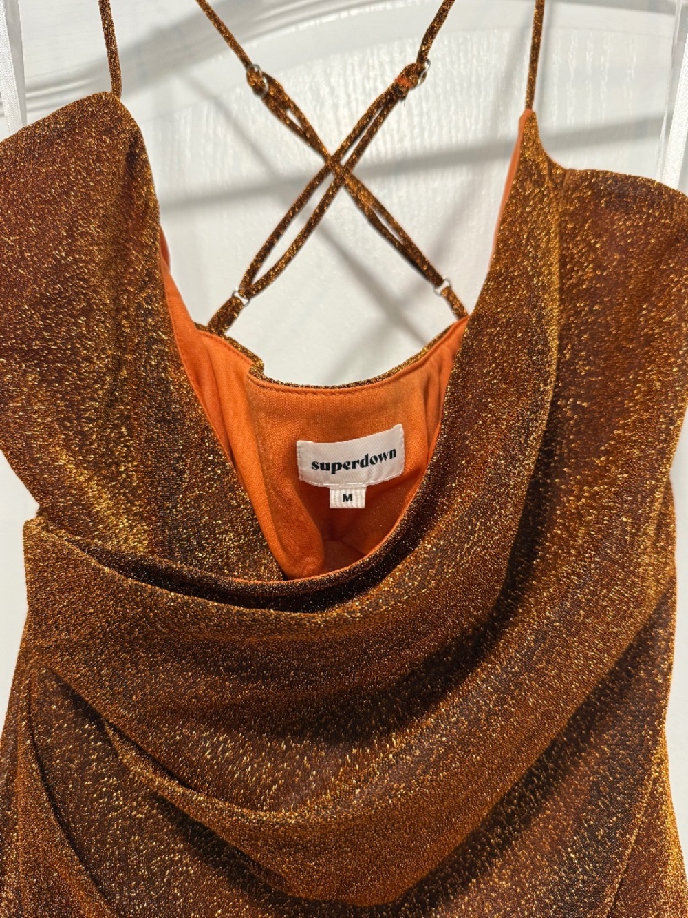 Superdown Mini Dress in Rust Metallic - Picture 5 of 7